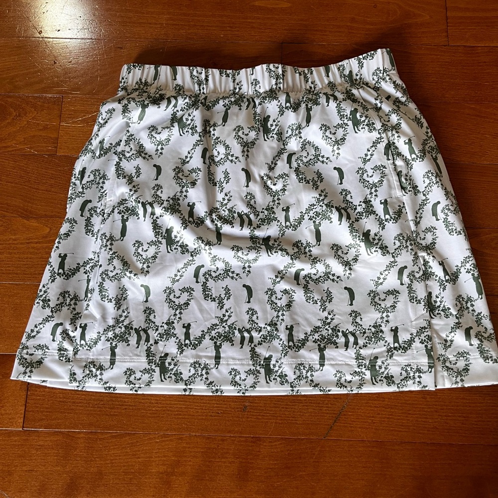 Nike Golf White and Green Patterned Mini Skirt